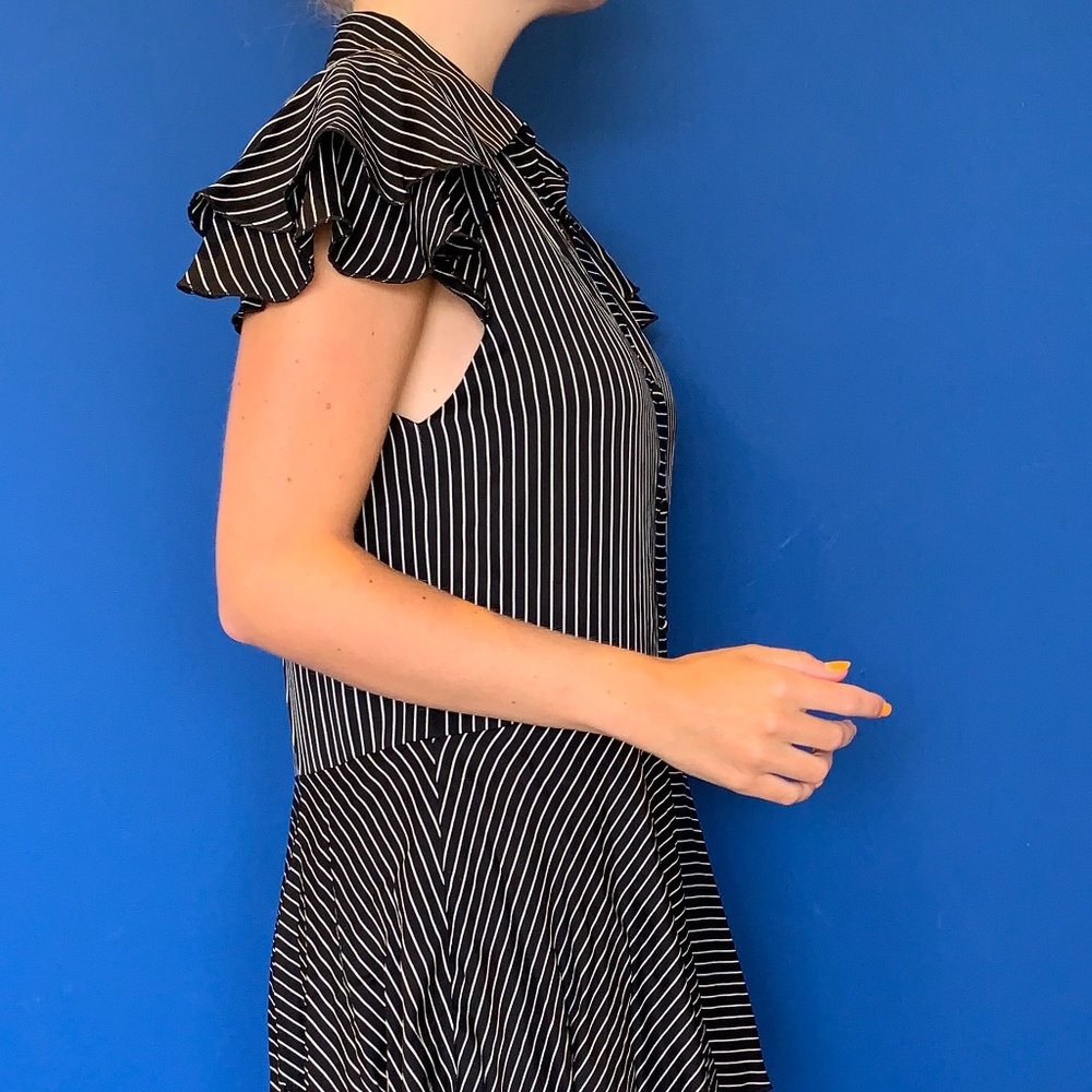 Alice + Olivia Black White Striped Dress - Picture 4 of 7